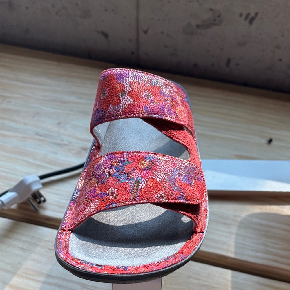 Alegria Women's Burgundy Sandals - Picture 2 of 4